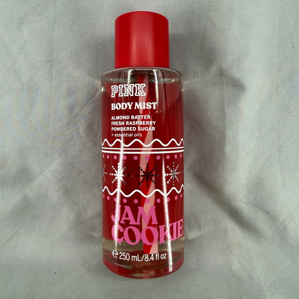 Victorias Secret PINK Jam Cookie Body Mist 8.4oz Holiday Raspberry Almond Scent